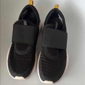 Sorel Black and Yellow Mesh Slip-On Shoes